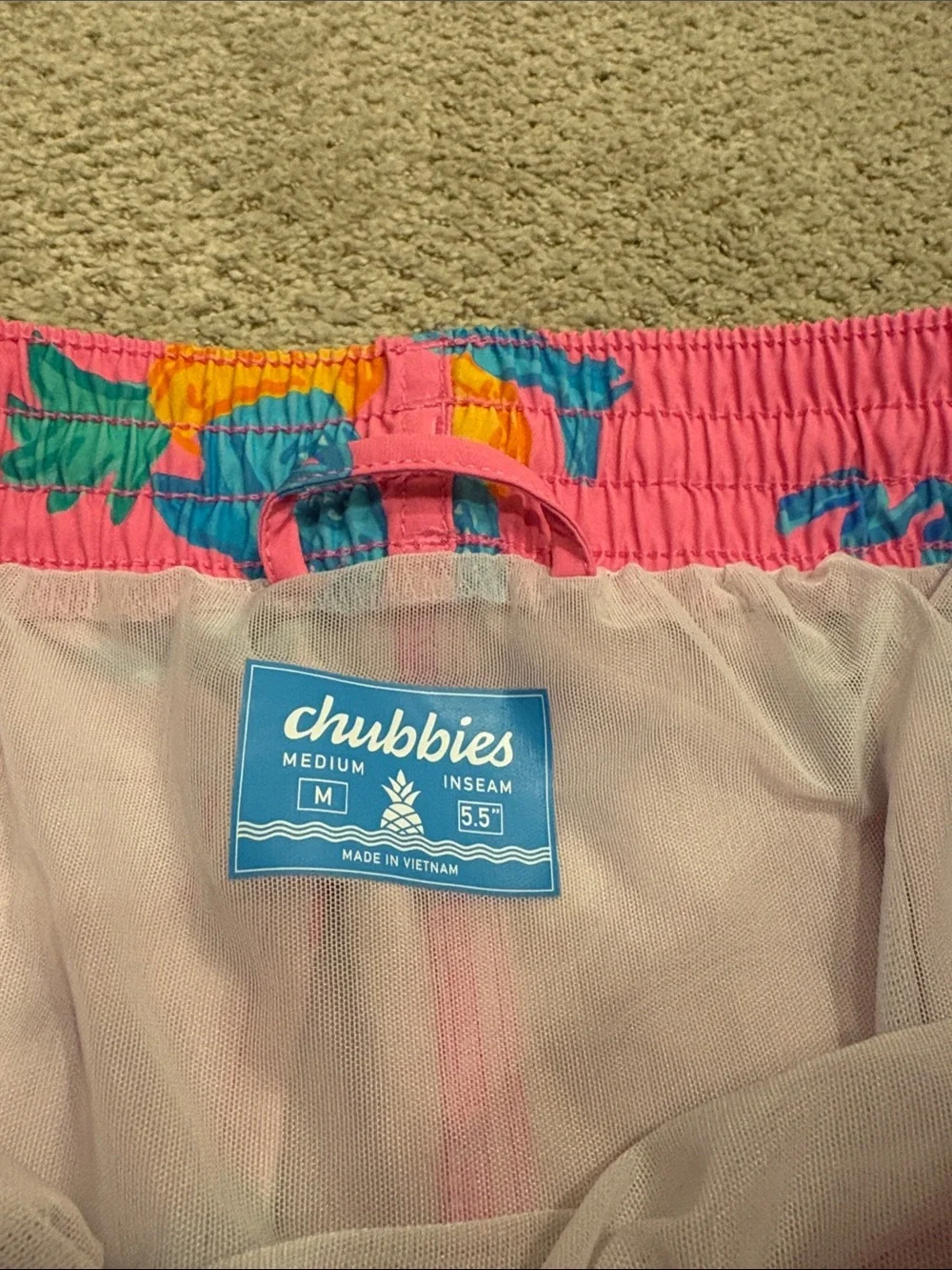 Kids Pink Shark Pineapple Print Swim Shorts
